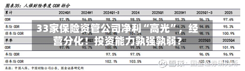 33家保险资管公司净利“高光”，经营分化！投资能力孰强孰弱？-第3张图片